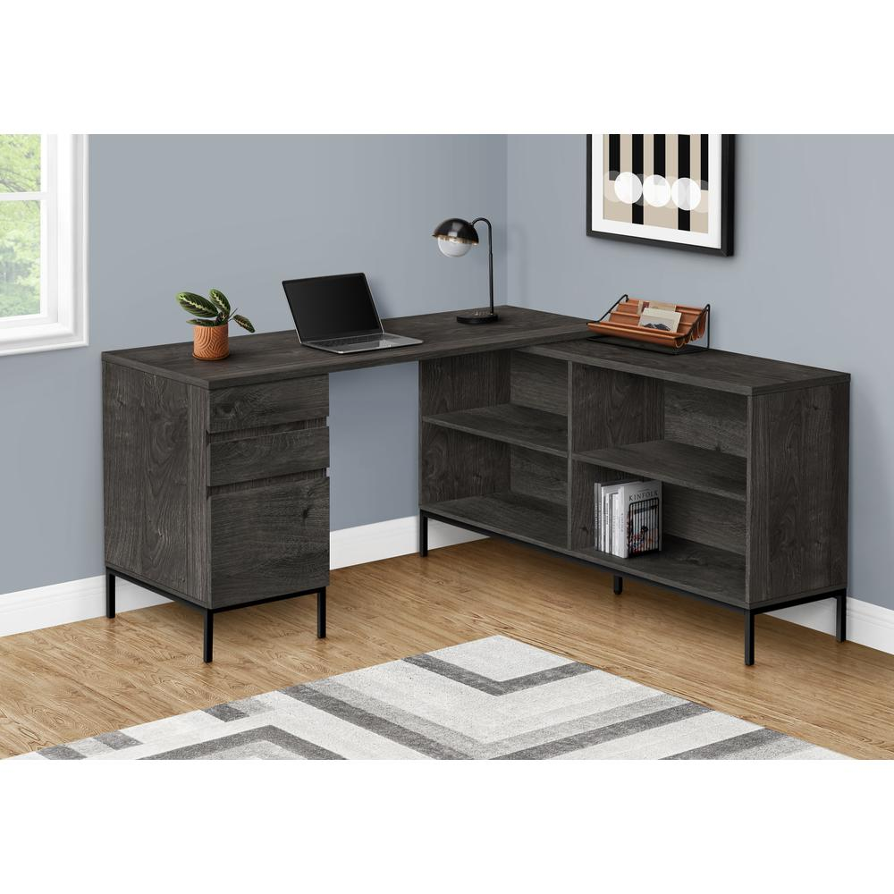 Computer Desk, Home Office, Corner, Storage Drawers, 60L, L Shape, Work