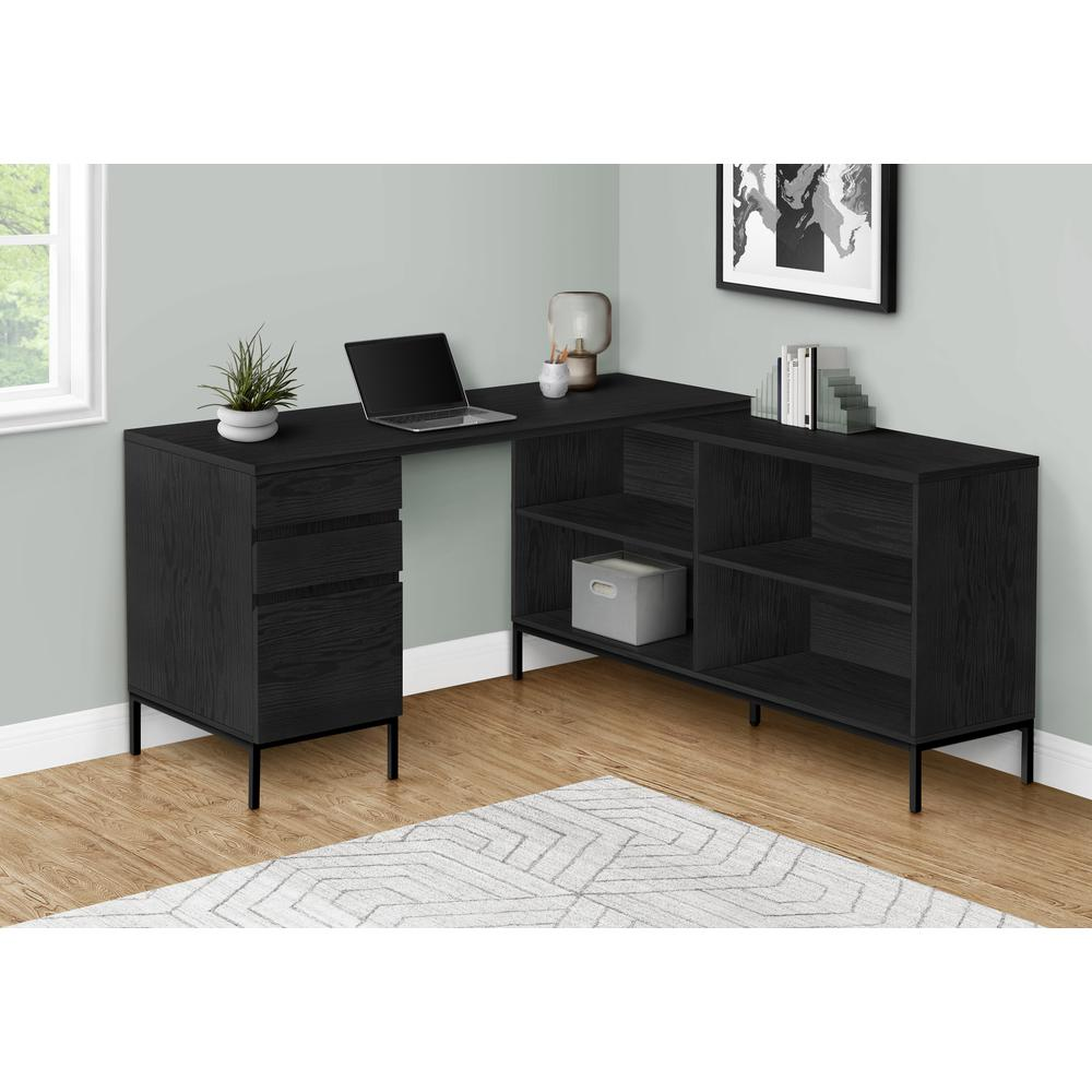 Computer Desk, Home Office, Corner, Storage Drawers, 60L, L Shape, Work