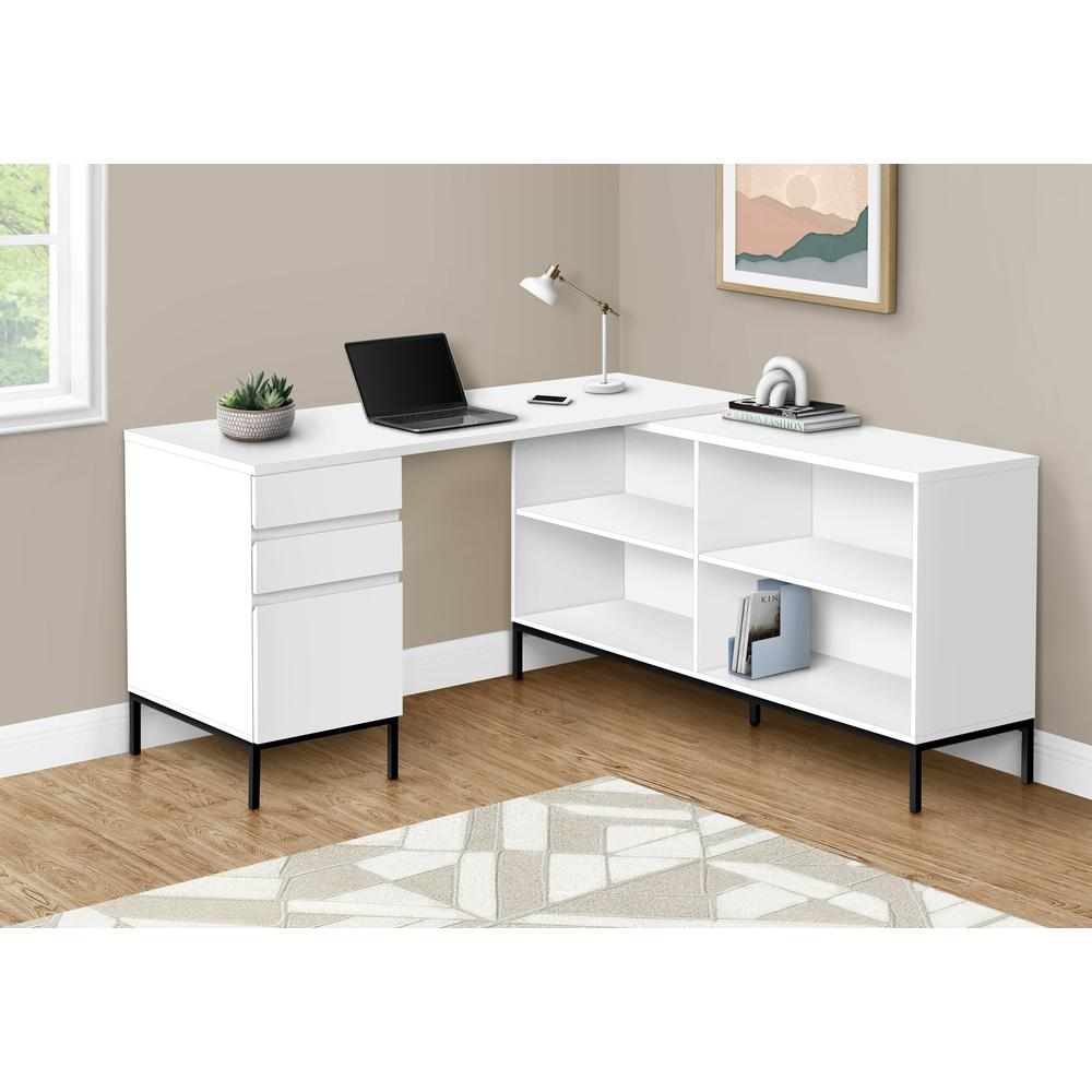 Computer Desk, Home Office, Corner, Storage Drawers, 60L, L Shape, Work