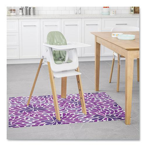 Deflecto FashionMat Purple Rain Chair Mat - Home, Office, Classroom, Hard Floor, Pile Carpet, Dorm Room - 40" Length x 35" Width x 0.050" Thickness - Rectangular - Purple Rain - Vinyl - Multicolor - 1