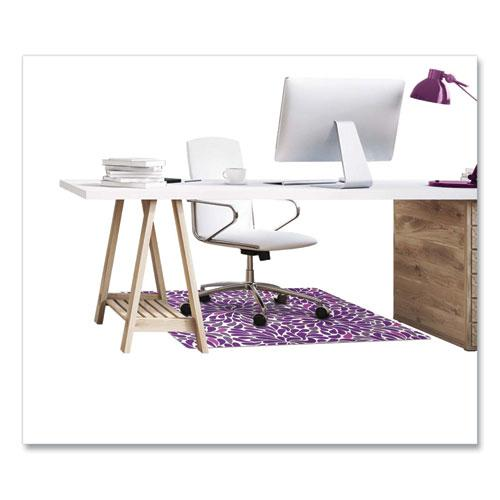 Deflecto FashionMat Purple Rain Chair Mat - Home, Office, Classroom, Hard Floor, Pile Carpet, Dorm Room - 40" Length x 35" Width x 0.050" Thickness - Rectangular - Purple Rain - Vinyl - Multicolor - 1