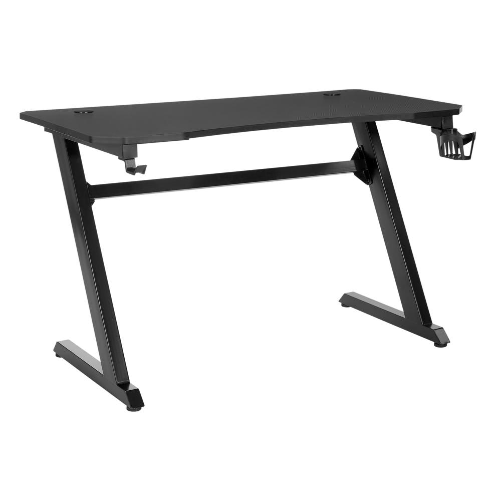 Ghost Battlestation Gaming Desk in Matte Black Top and Black Legs, GST25-BLK