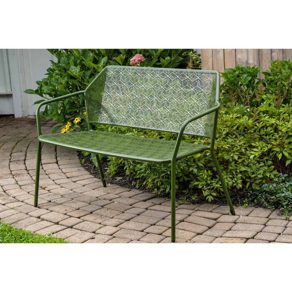 Martini Iron Garden Bench- Moss-