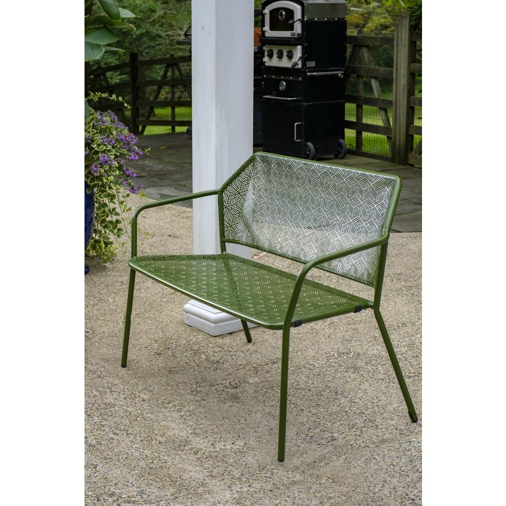 Martini Iron Garden Bench- Moss-