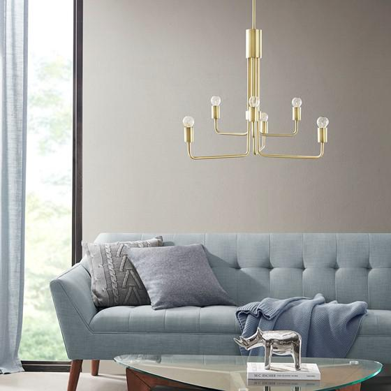 6-Light Metal Chandelier