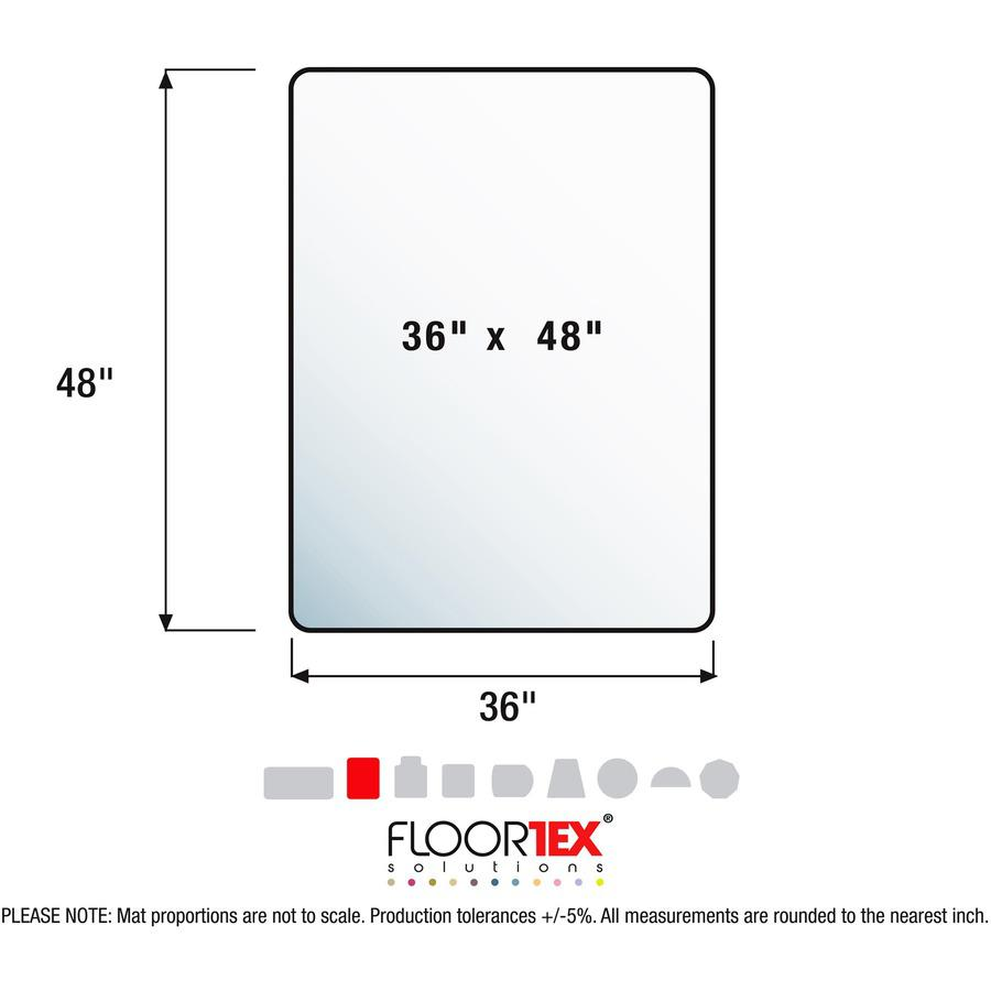 Ecotex&reg; Enhanced Polymer Rectangular Chair Mat for Carpets up to 3/8" - 36" x 48" - Home, Office, Carpet - 48" Length x 36" Width x 0.087" Depth x 0.087" Thickness - Rectangular - Polymer - Clear