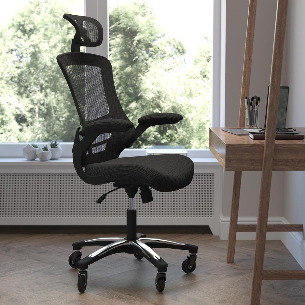 High-Back Black Mesh Swivel Executive Office Chair