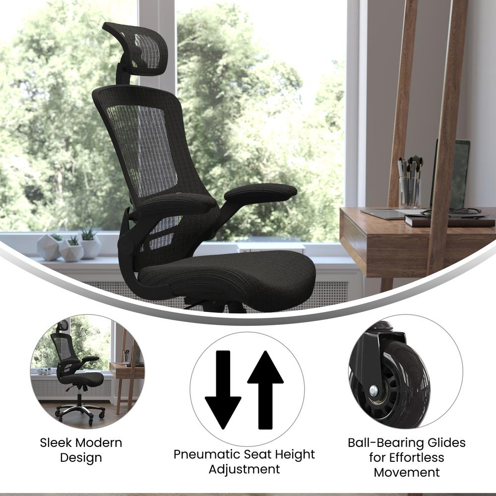 High-Back Black Mesh Swivel Executive Office Chair