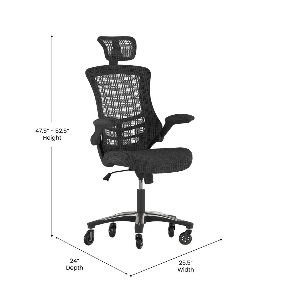 High-Back Black Mesh Swivel Executive Office Chair