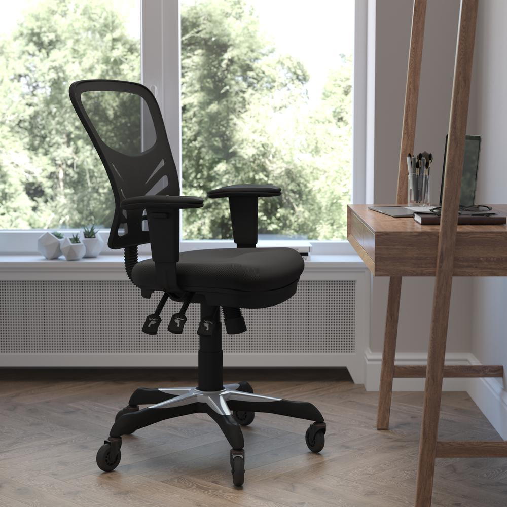 Mid-Back Black Mesh Multifunction Executive Swivel Office Chair