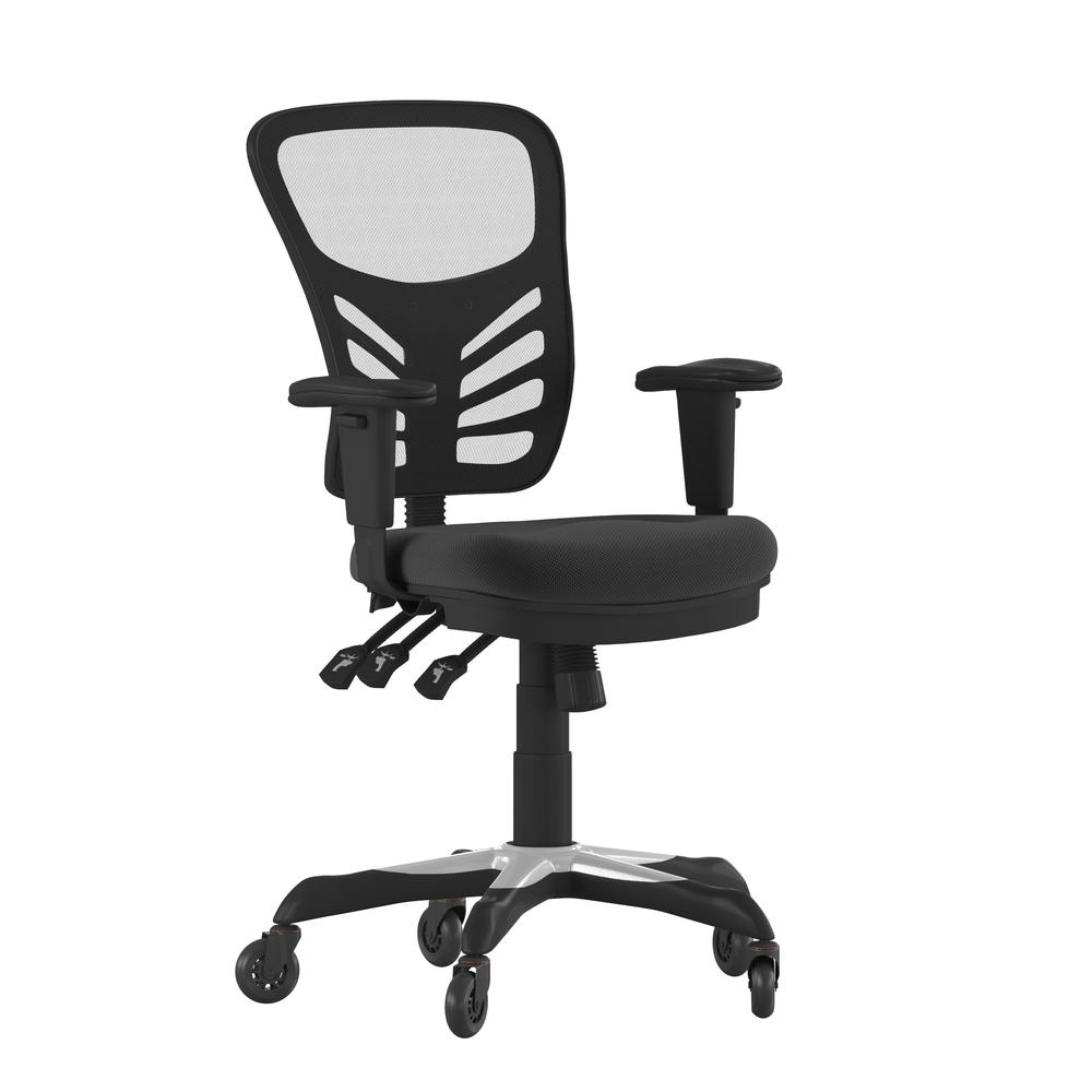 Mid-Back Black Mesh Multifunction Executive Swivel Office Chair