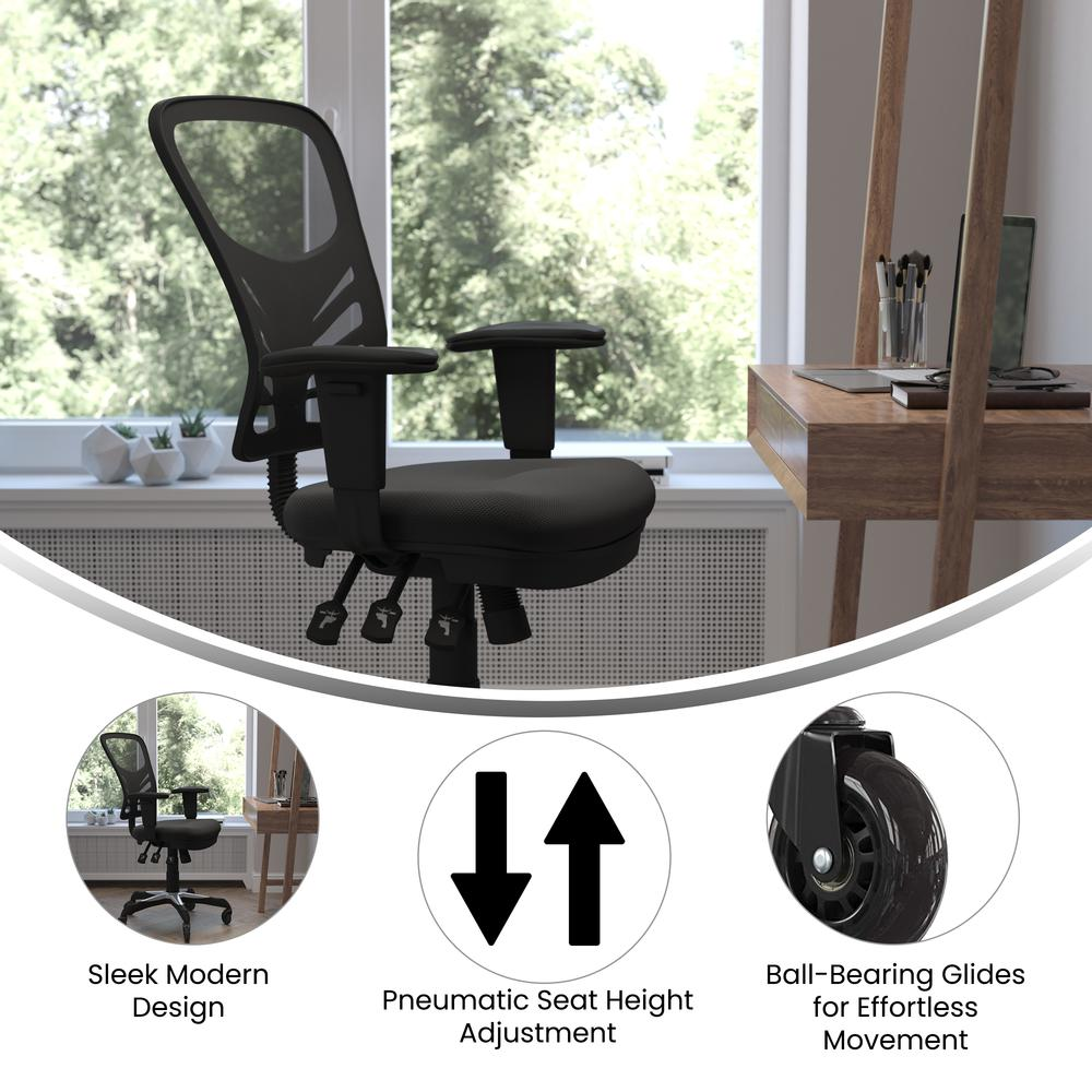 Mid-Back Black Mesh Multifunction Executive Swivel Office Chair