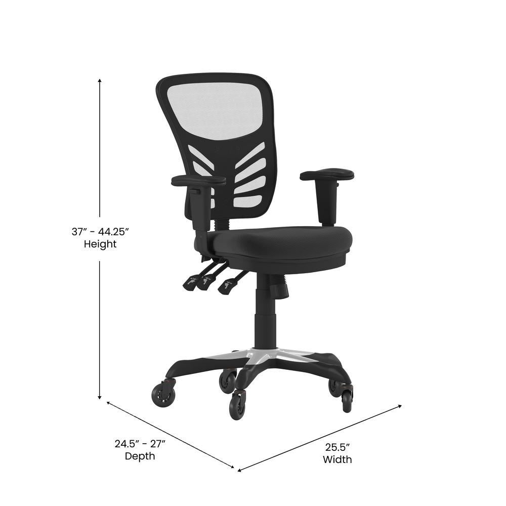 Mid-Back Black Mesh Multifunction Executive Swivel Office Chair