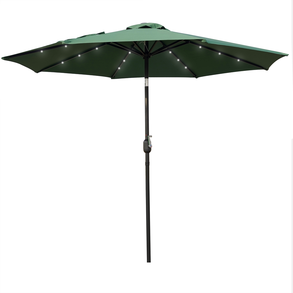 Sierra 9' Outdoor Patio Tilt Market Umbrella with Solar LED Lights