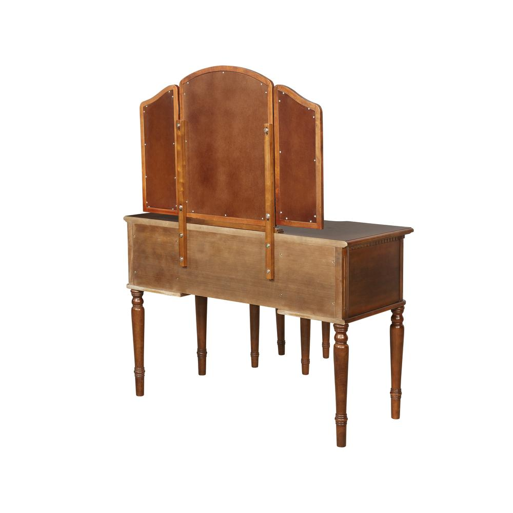 Warm Cherry Vanity, Mirror & Bench