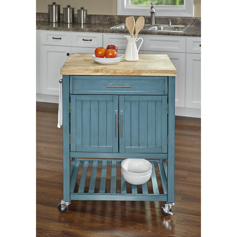 Conrad Teal Kitchen Cart