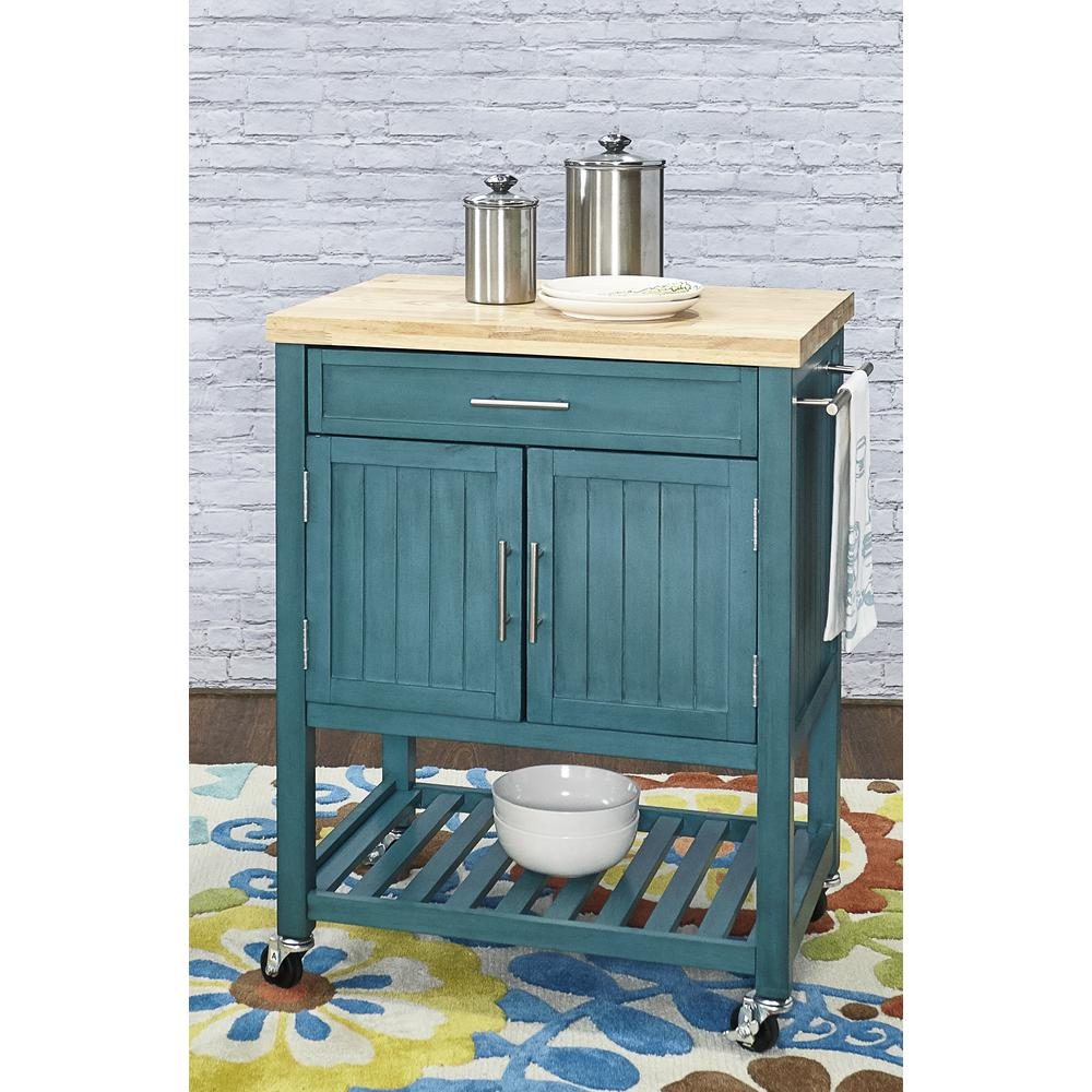 Conrad Teal Kitchen Cart