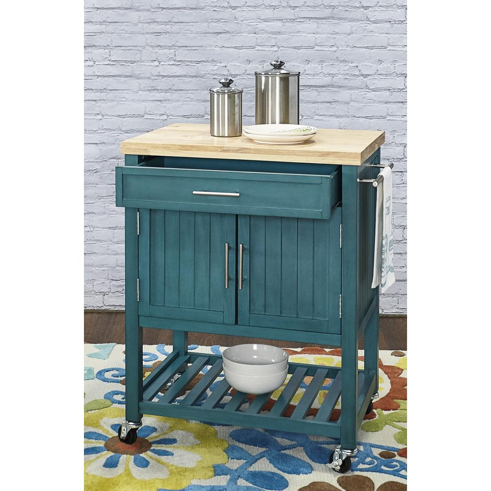 Conrad Teal Kitchen Cart