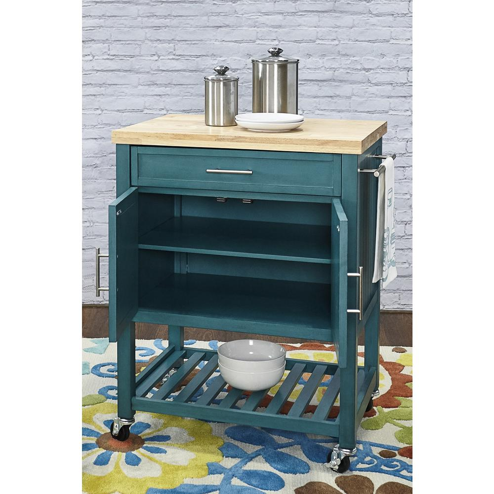 Conrad Teal Kitchen Cart