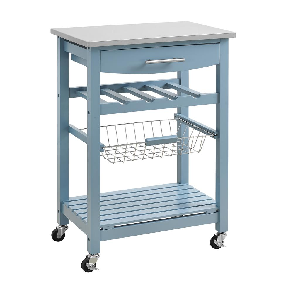 Clarke Blue Kitchen Cart