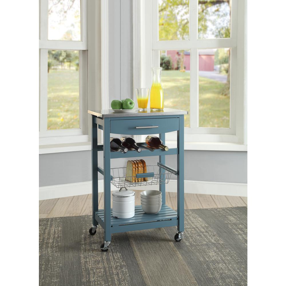 Clarke Blue Kitchen Cart