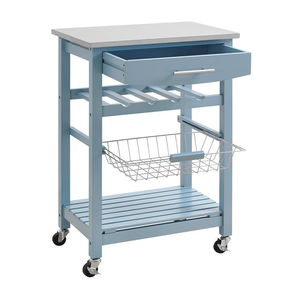 Clarke Blue Kitchen Cart