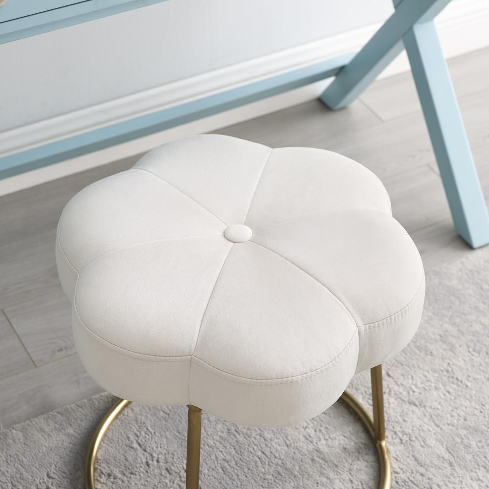 Seraphina Accent Vanity Stool, White