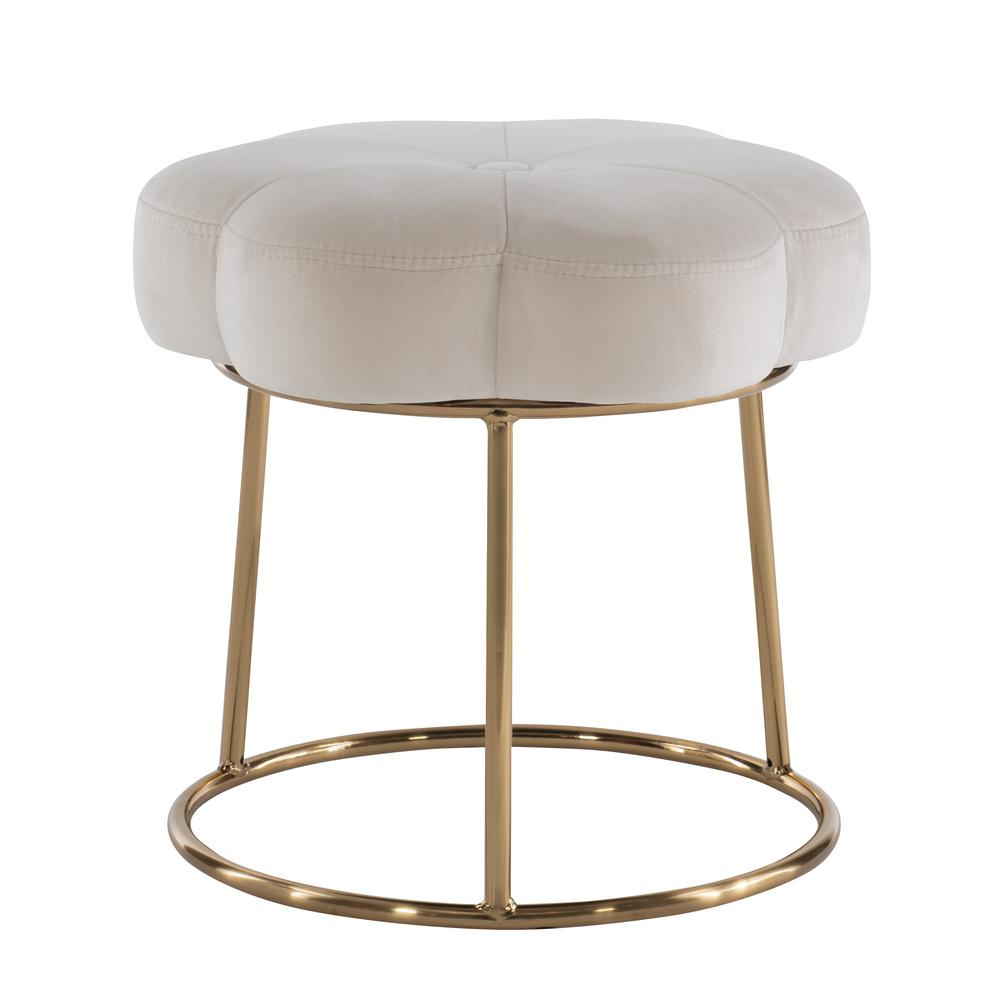 Seraphina Accent Vanity Stool, White