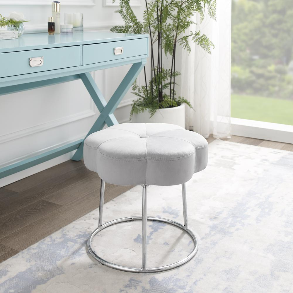 Seraphina Accent Vanity Stool, White