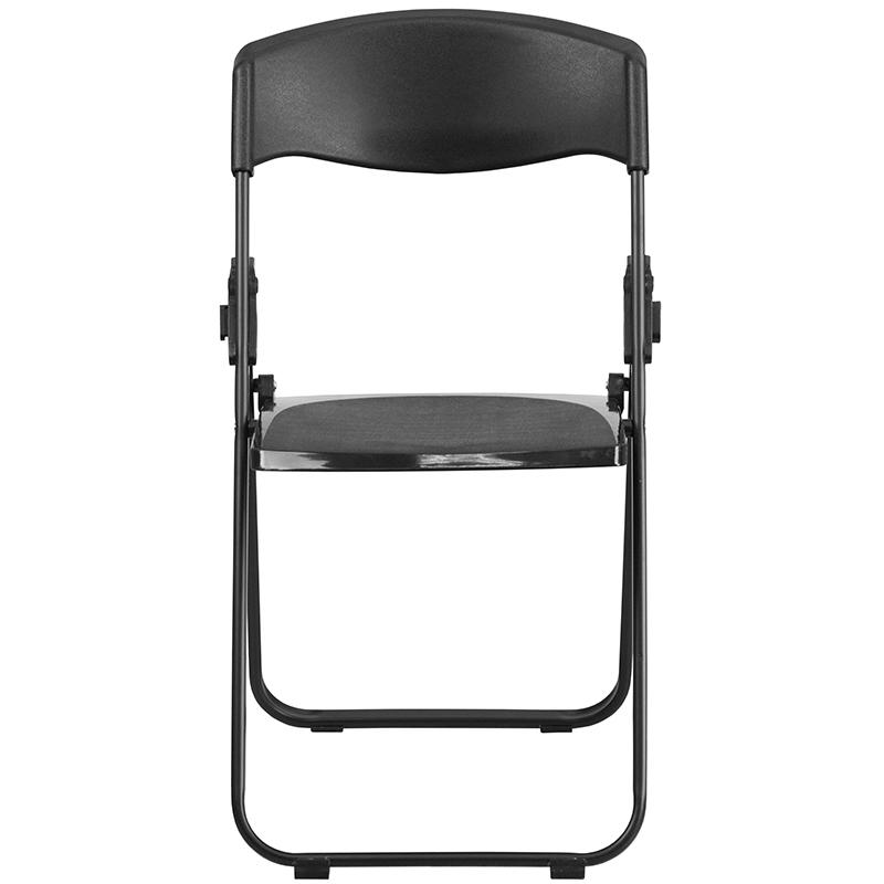 2 Pack 500 lb. Capacity Heavy Duty Black Plastic Folding Chair