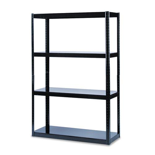 Safco Boltless Steel Shelving - 48" x 18" x 72" - 5 x Shelf(ves) - 1000 lb Load Capacity - Black - Powder Coated - Steel - Assembly Required