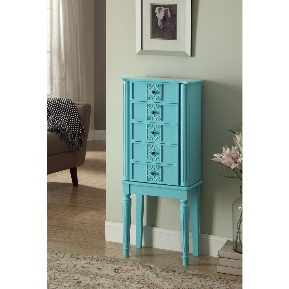 Tammy Jewelry Armoire, Light Blue