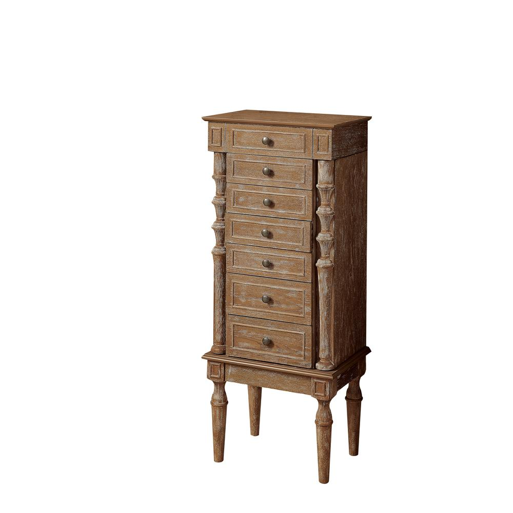 Taline Jewelry Armoire, Weathered Oak