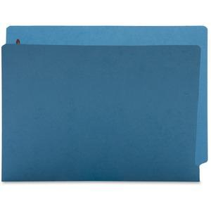 Business Source Letter Recycled Fastener Folder - 8 1/2" x 11" - 2 Fastener(s) - End Tab Location - Blue - 10% Recycled - 50 / Box