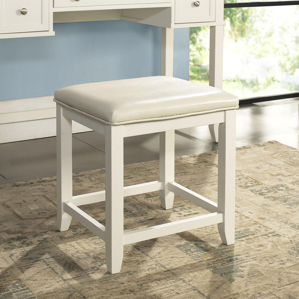 Vista Vanity Stool White/White