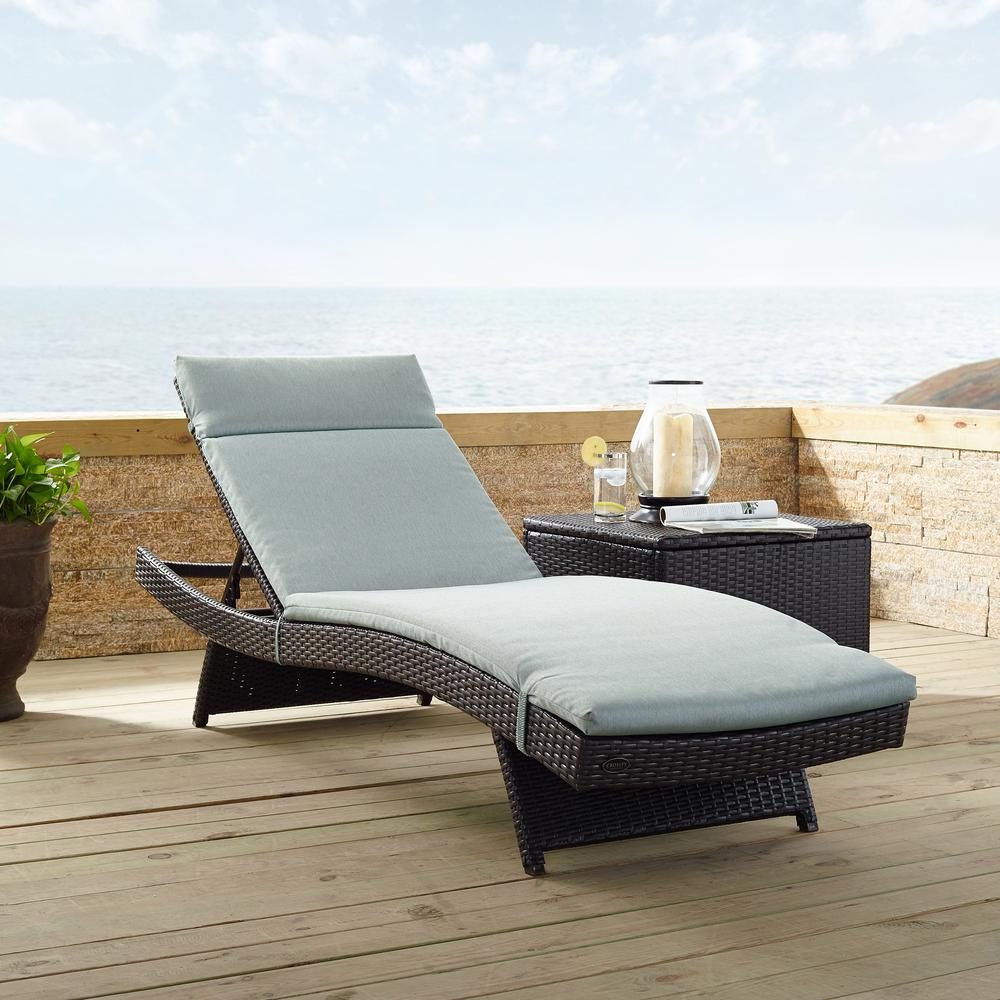 Biscayne Outdoor Wicker Chaise Lounge Mist/Brown