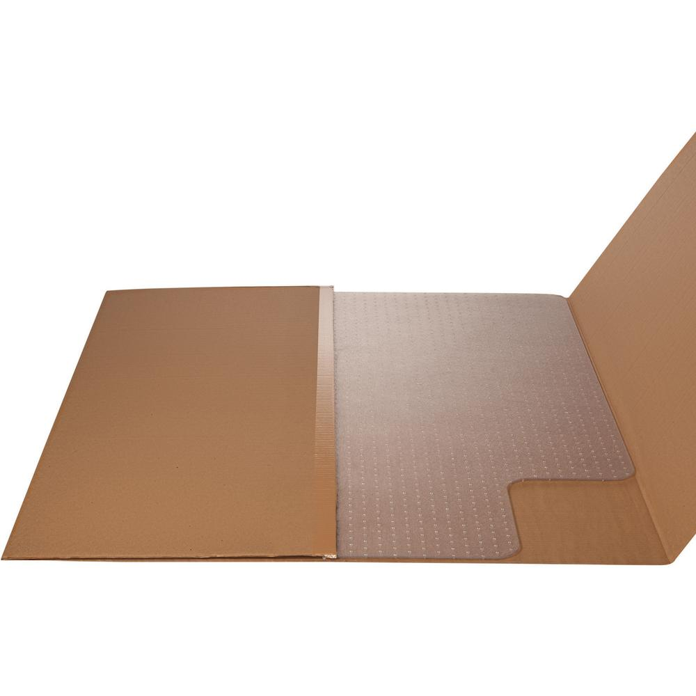 Deflecto EconoMat Chair Mat - Commercial, Carpet - 48" Length x 36" Width x 0.100" Thickness - Lip Size 10" Length x 19" Width - Clear - 1Each