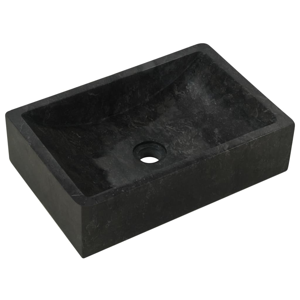 vidaXL Sink 17.7"x11.8"x4.7" Marble High Gloss Black