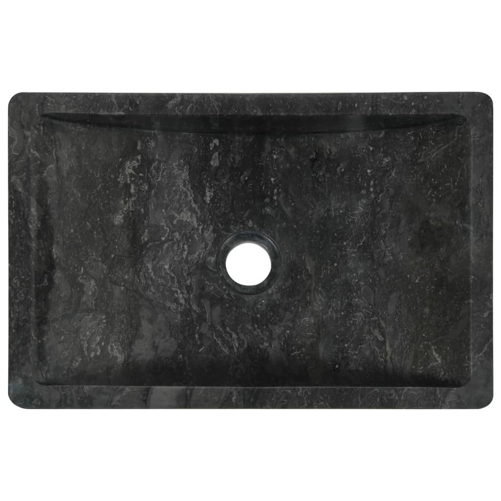 vidaXL Sink 17.7"x11.8"x4.7" Marble High Gloss Black