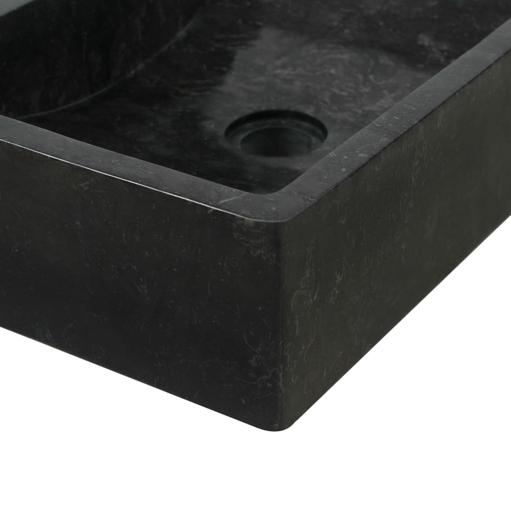 vidaXL Sink 17.7"x11.8"x4.7" Marble High Gloss Black