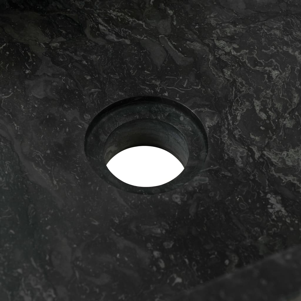 vidaXL Sink 17.7"x11.8"x4.7" Marble High Gloss Black