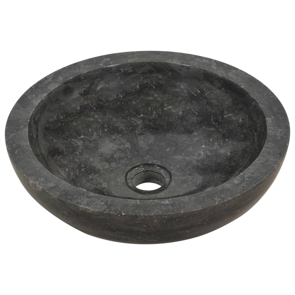 vidaXL Sink 15.7"x4.7" Marble Black