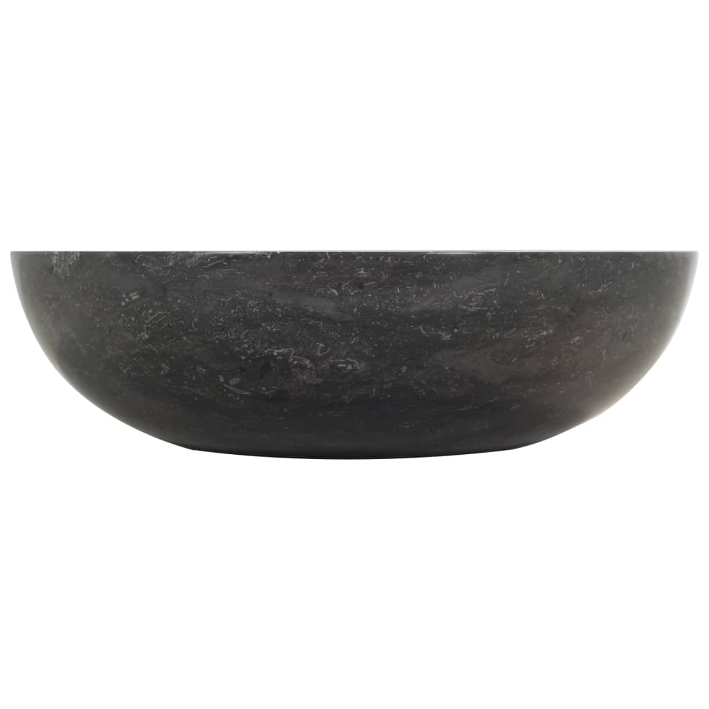 vidaXL Sink 15.7"x4.7" Marble Black