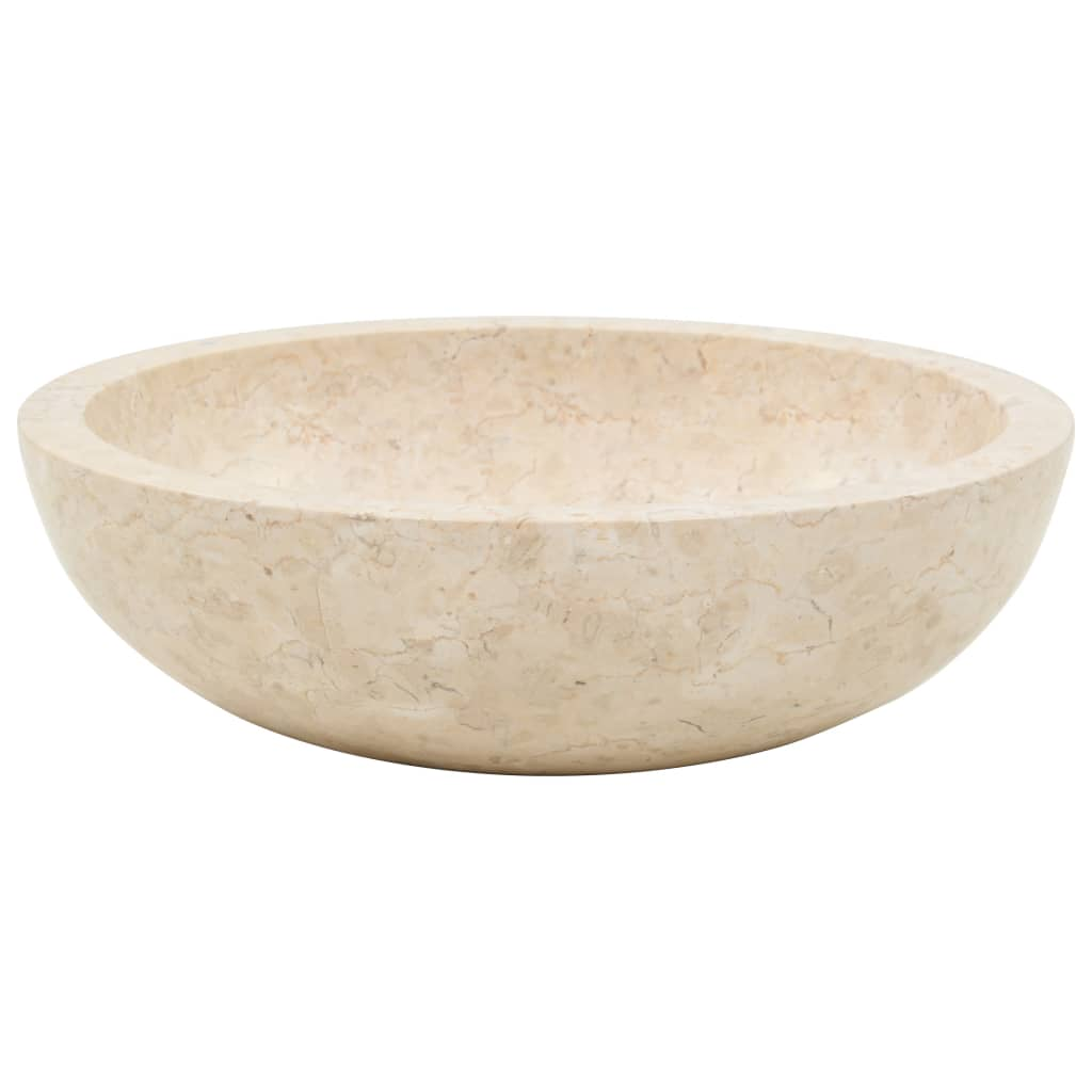 vidaXL Sink 15.7"x4.7" Marble Cream