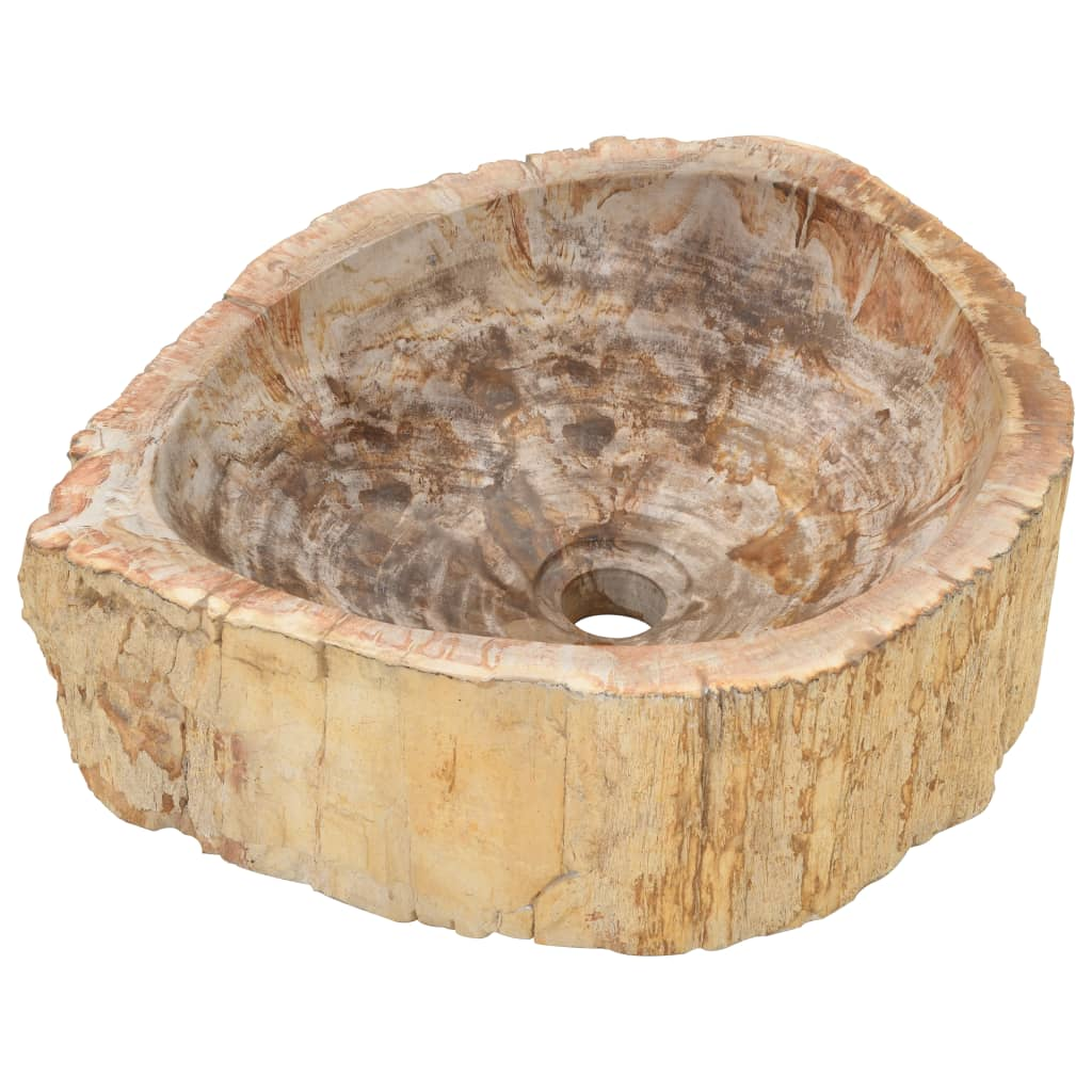 vidaXL Sink 17.7"x13.8"x5.9" Fossil Stone Cream