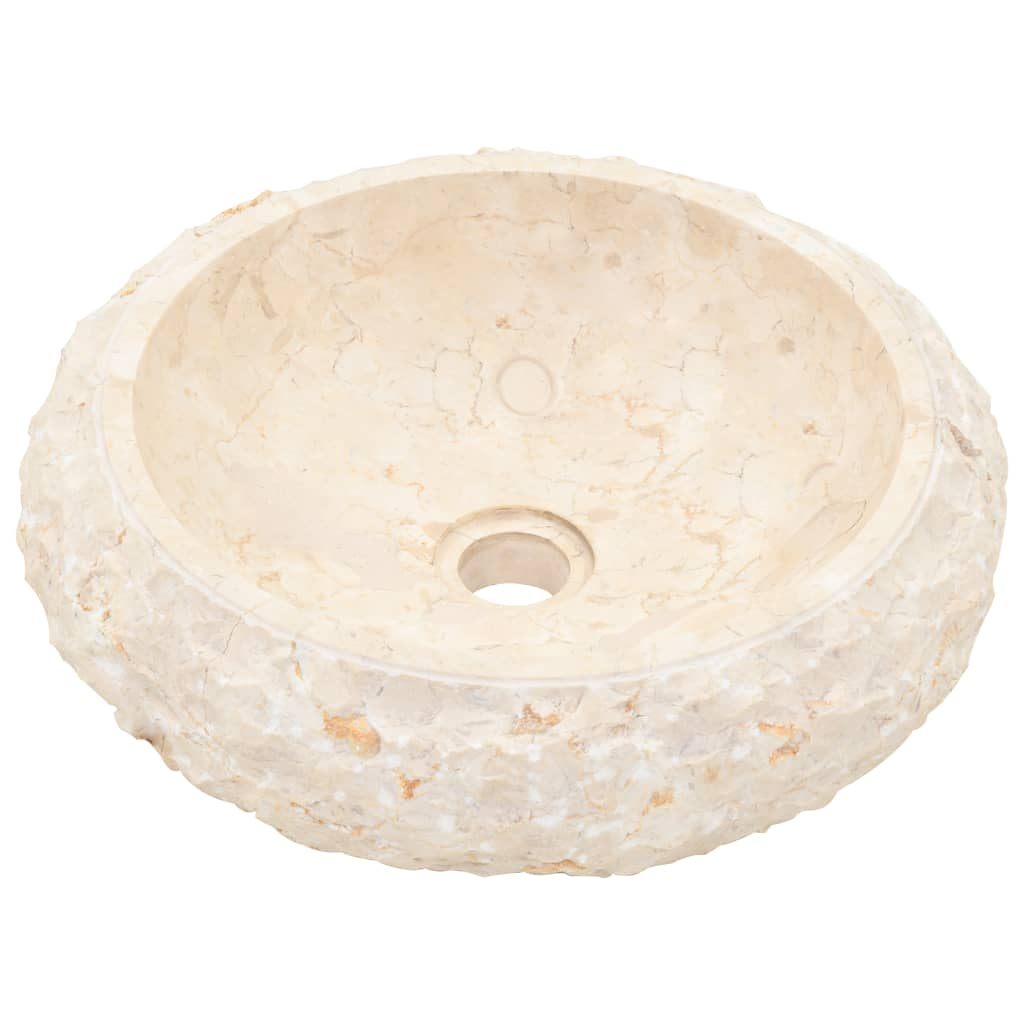 vidaXL Sink 15.7"x4.7" Marble Cream