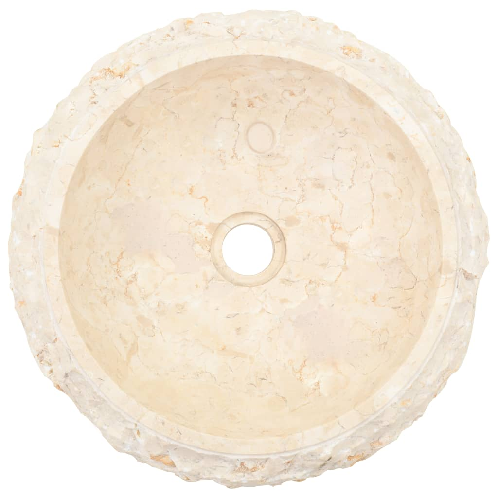 vidaXL Sink 15.7"x4.7" Marble Cream