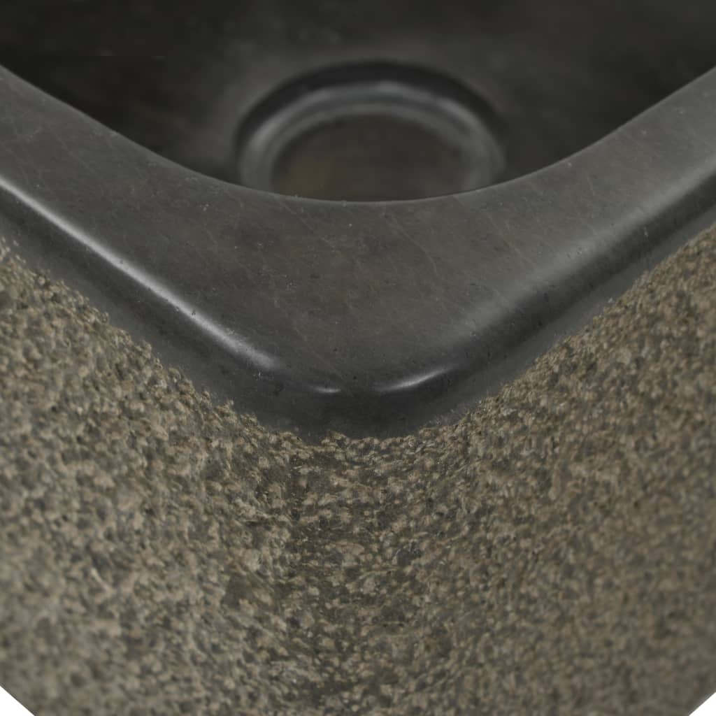 vidaXL Sink 11.8"x11.8"x5.9" Riverstone Black