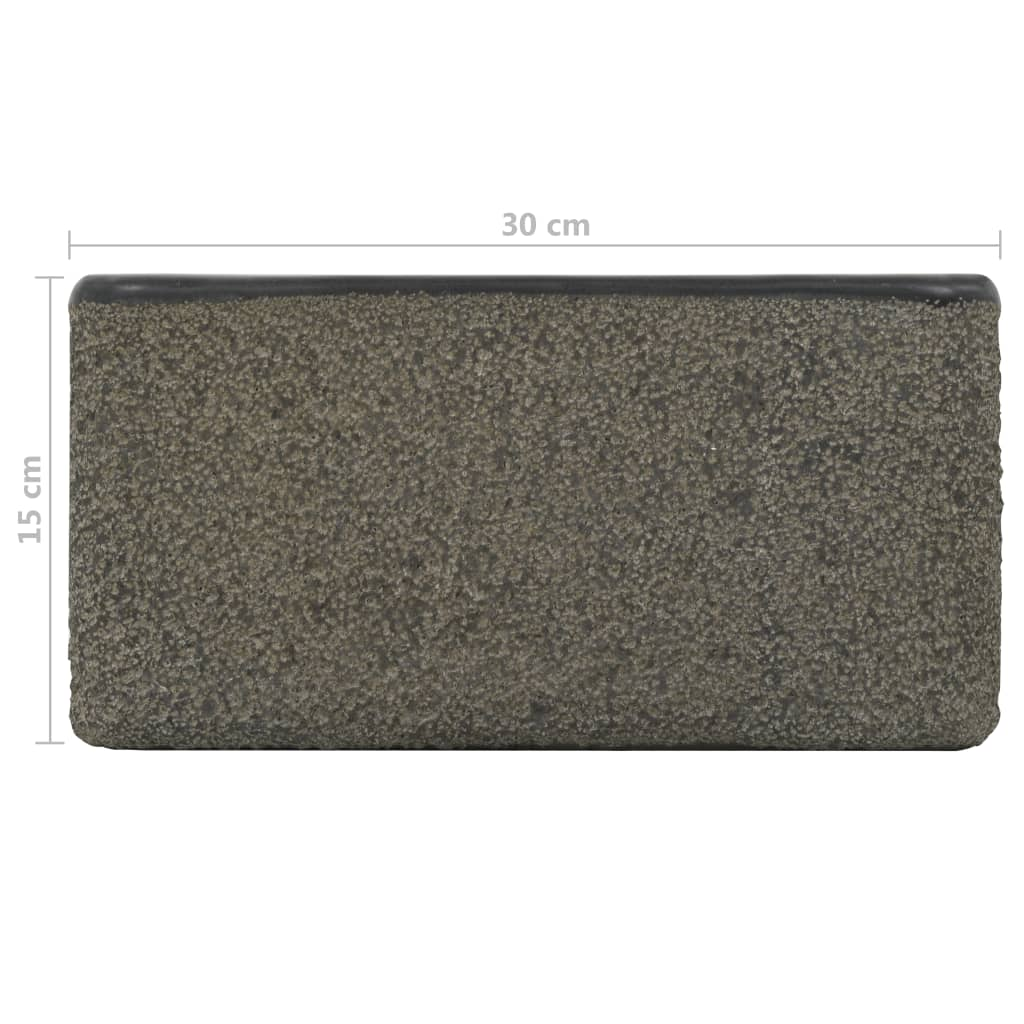 vidaXL Sink 11.8"x11.8"x5.9" Riverstone Black