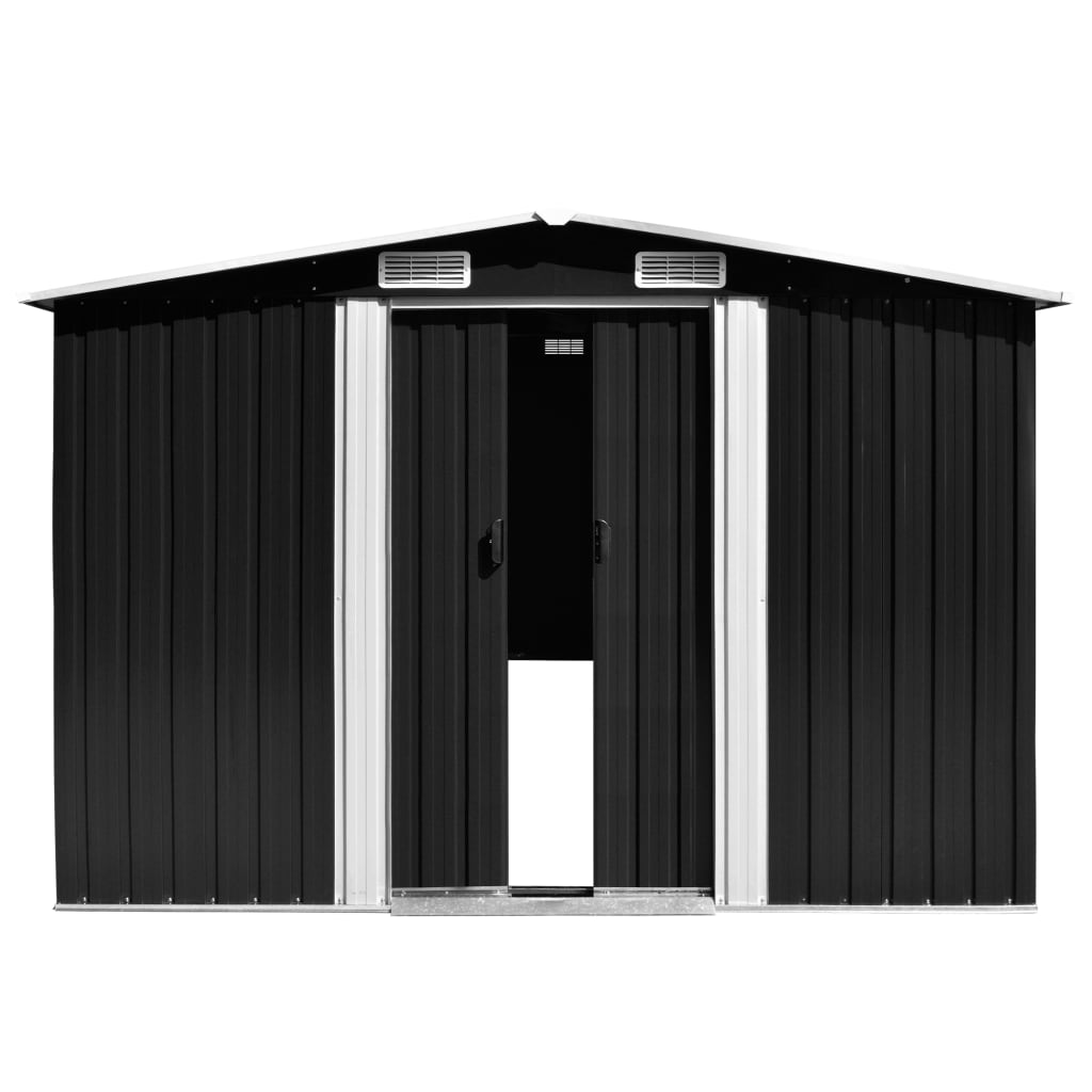 vidaXL Garden Shed 101.2"x192.5"x71.3" Metal Anthracite